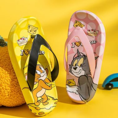 Tom and Jerry cartoon non-slip kids flip flops