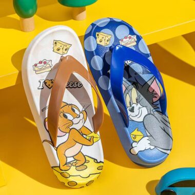 Tom and Jerry cartoon non-slip kids flip flops