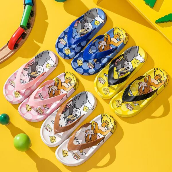 Tom and Jerry cartoon non-slip kids flip flops