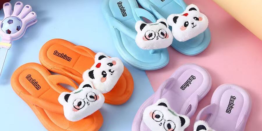 Custom Cute Cartoon Girls Kids Flip Flops with Soft Sole