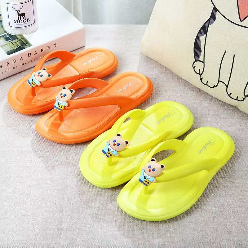 Candy Color Cartoon Kids Flip Flops with Soft Sole