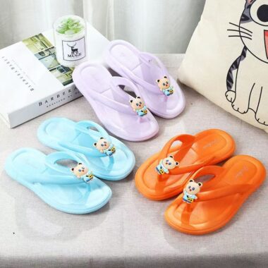 Candy Color Cartoon Kids Flip Flops with Soft Sole
