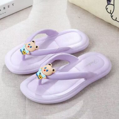 Candy Color Cartoon Kids Flip Flops with Soft Sole