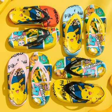 Summer Pikachu Kids Flip Flops with Anti-Slip Sole