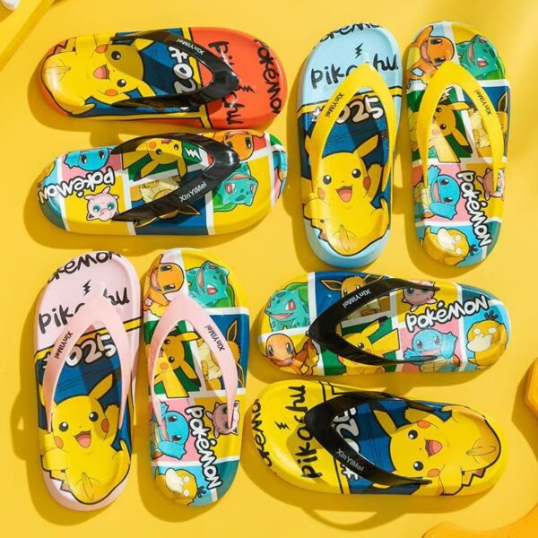 Summer Pikachu Kids Flip Flops with Anti-Slip Sole