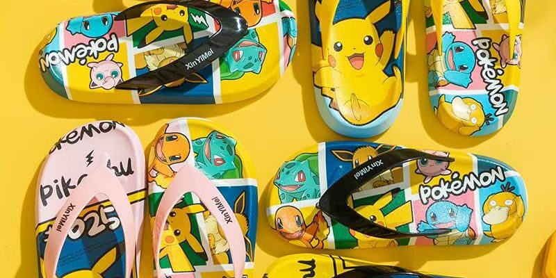 Summer Pikachu Kids Flip Flops with Anti-Slip Sole
