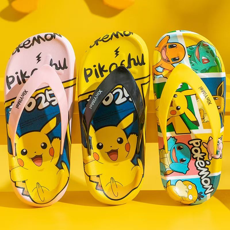 Summer Pikachu Kids Flip Flops with Anti-Slip Sole