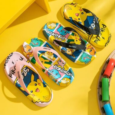 Summer Pikachu Kids Flip Flops with Anti-Slip Sole