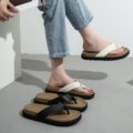 Custom Stylish Outdoor Women Leather Flip Flops