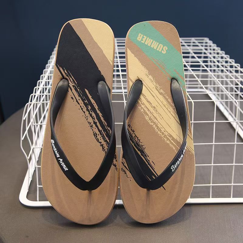 Custom Outdoor Casual Anti-Slip Men Rubber Flip Flops