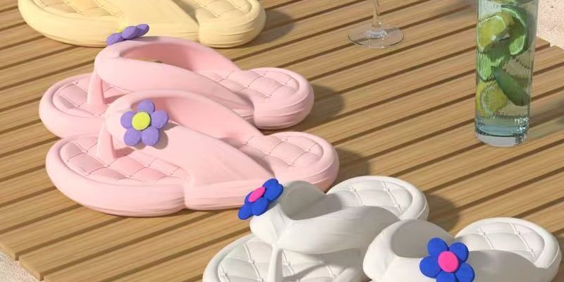 Custom Korean Floral Women EVA Flip Flops