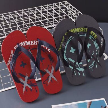Custom Outdoor Anti-Slip Men Rubber Flip Flops