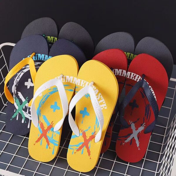 Custom Outdoor Anti-Slip Men Rubber Flip Flops