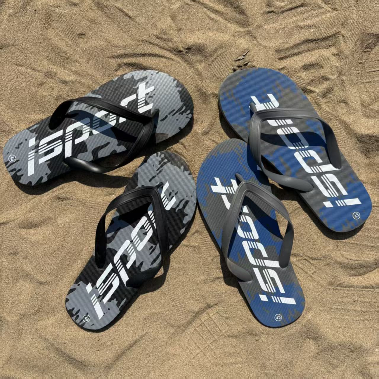 Custom Beach Anti-Slip Men Rubber Flip Flops
