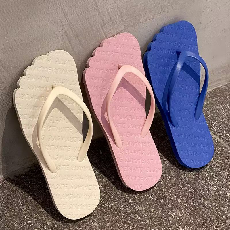 Custom Solid Color Anti-Slip Women Rubber Flip Flops