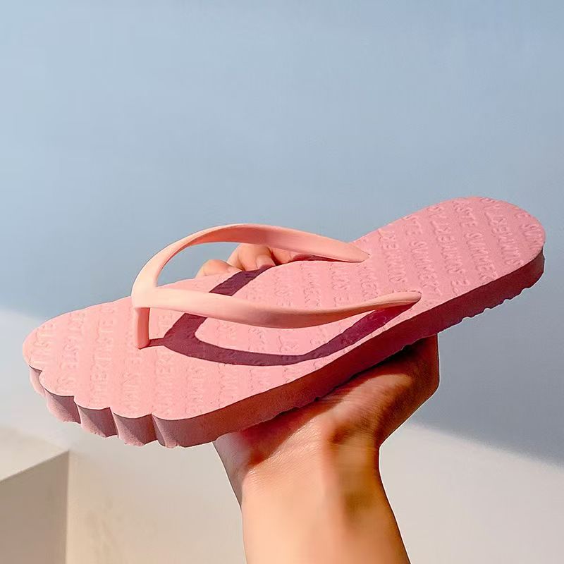 Custom Solid Color Anti-Slip Women Rubber Flip Flops
